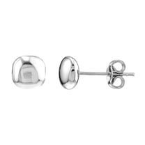 14k White Gold 6mm Cushion Pebble Stud Earrings Stud Earring for Women