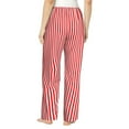 thumbnail image 3 of Picia Red And White Stripes Womens Soft Woven Cotton Elastic Waistband Sleep Pajama Pant Lounge Sleep Pant With Pockets And Drawstring-Small, 3 of 9