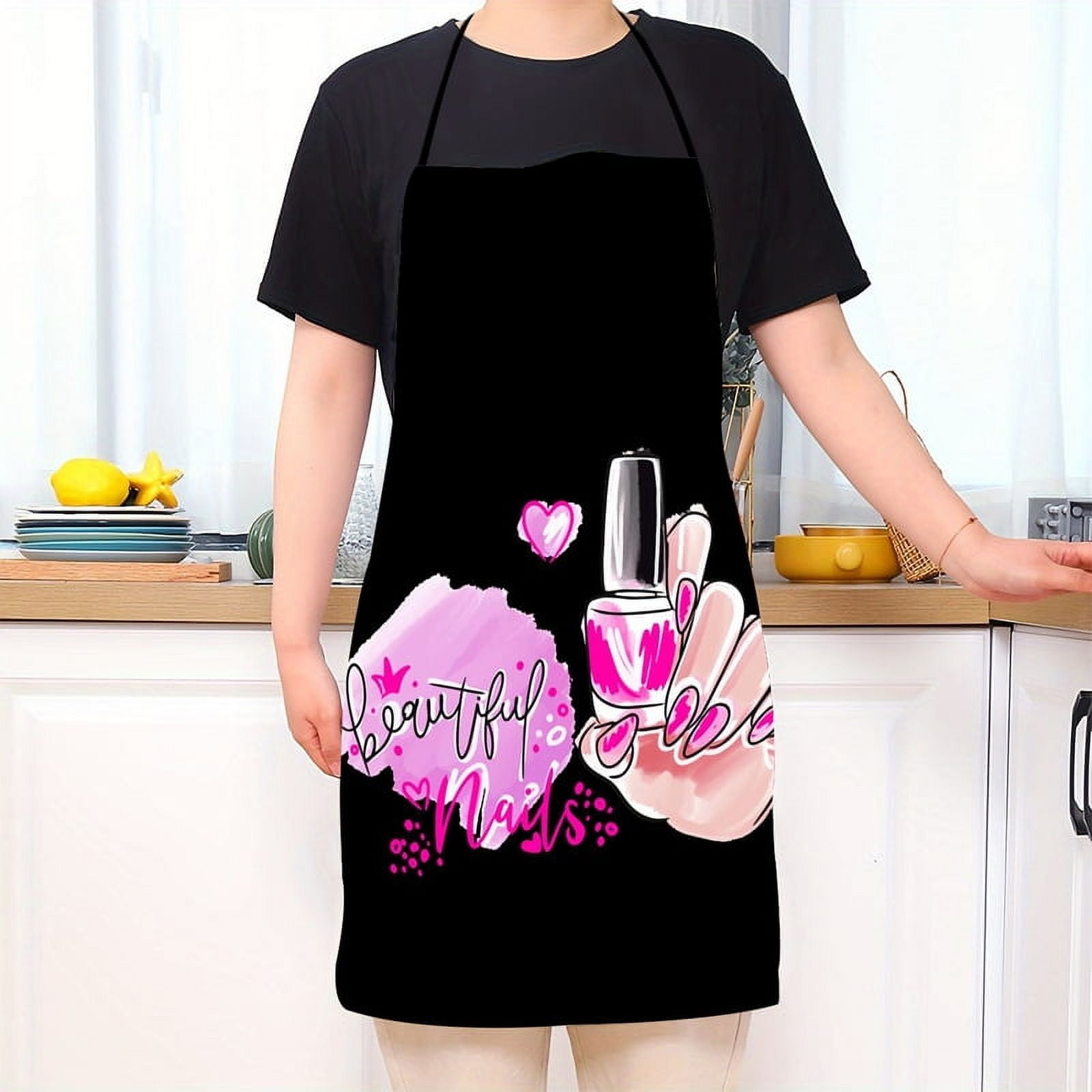 Custom Bib Nail Polish Is My Power Apron for Men Women Adult Chef Cooking Kitchen Nail Polish Tablier Cuisine Painting