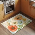 thumbnail image 3 of Rectangle Rug 2x3ft Area Rug, Summer Poppy Flower Plant Area Rugs for Living Room Bedroom, Watercolor Bloom Floral Floor Mat Non-Slip Non-Shedding Carpet Indoor Accent Rugs, 3 of 9