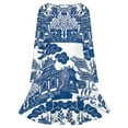 thumbnail image 5 of Blue Willow Chinoiserie Blue And White Porcelain Inspiration Long Sleeve Dresses For Women Vintage Elegant Party Dress Oversized V-neck Dress S-8XL, 5 of 7