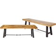 thumbnail image 1 of Modern Solid Acacia Wood Frame Outdoor Bench, 63 Inch, Teak For A Stylish Outdoor Seating Area, 1 of 6