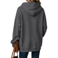 thumbnail image 5 of Hoodies for Women Solid Color Sweatshirt Hooded Long Sleeve Casual Tops Pullover with Pocket Dark Gray M, 5 of 6