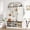 Wash White, variant on Arched Hall Tree with Shoe Storage & Mirror, 6-in-1 Entryway Bench with Coat Rack Hooks & Cabinet, Tall Mudroom Organizer Coat Stand for Entryway, Hallway, Living Room, Walnut