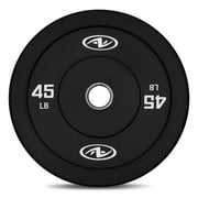 Athletic Works 45lb Black Olympic Bumper Plate, Single Weight