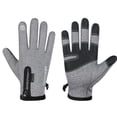 thumbnail image 1 of Pantalla táctil con cremallera Impermeable Ciclismo Entrenamiento al aire libre Guantes deportivos antideslizantes (Gris) Adepaton BST2001262-2, 1 of 7