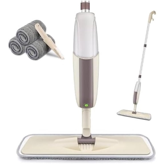 Spray Mops Floor Cleaning: Floor Mop with 3 Washable Microfiber Pads Hardwood Laminate Wood Vinyl Ceramic Tiles Home Kitchen