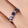 thumbnail image 5 of HeartsAndYou 1.5ct Natural Sapphire Diamond Wedding Band Unique Stylish 14k SOLID White Gold, 5 of 9