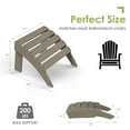 thumbnail image 5 of Folding Adirondack Ottoman HDPE Outdoor Adirondack Chair Footrest for Outside Indoor,19.7in W,Brown, 5 of 8