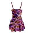 thumbnail image 4 of WAYUTE Womens One Piece Swimsuits Casual Floral Print Shirred Swimsuit with Cover Up Summer Beachwear Tummy Control Swimwear, 4 of 7