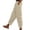 Beige_#04, variant on Pants for Women Lightweight Linen Side Button Elastic Waist Trousers Spring Summer Casual Loose Lounge Trousers with Pockets,Khaki M