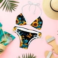 thumbnail image 6 of Starry Sky Sunflower Butterfly Detachable Sponge Adjustable Strap Bikini Set Two-Pack Swimsuit Swim Suits Swim Wear, 6 of 6