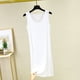thumbnail image 1 of Camisón largo de poliéster para mujer, sin mangas, cuello redondo, color liso, holgado, para el hogar, 1 of 5