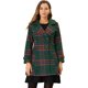 thumbnail image 1 of Gabardina de invierno de manga larga con solapa de un solo pecho a cuadros Vintage para mujer Verde L, 1 of 5