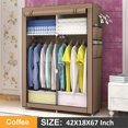 thumbnail image 2 of 67" Portable Closet Storage Organizer Wardrobe Clothes Rack with Shelves,Coffee, 2 of 10