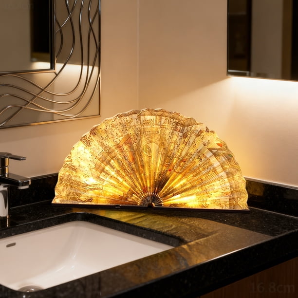 Ingenious Folding Fan Lamp Multifunctional Ornament Modern Living Decoration Warm Ambient Glows Special Anniversary Gift Peaceful Soothing Partner
