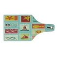 thumbnail image 2 of Seascape Cutting Board, Nautical Theme Lighthouse and Anchor Palm Trees Beach Sailing Holiday Lover, Decorative Tempered Glass Cutting and Serving Board, Wine Bottle Shape, Multicolor, by Ambesonne, 2 of 5