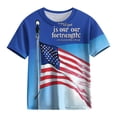 thumbnail image 6 of oelaio 4th of July Shirts Girls Boys Toddler American Flag Shirts Short Sleeve Crew Neck Patriotic Shirts Color Block Memorial Day Gifts Beige 9-10 Years, 6 of 6