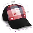 thumbnail image 2 of Naloa Heart Plaid Adult adjustable Print Baseball Hat, Patchwork curved brim baseball capfor Men and Women, One Size, 2 of 5
