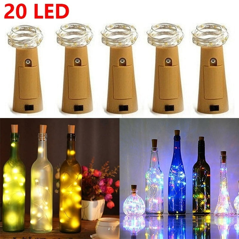 LED Wine bottle Cork with 2M 20 Lights on a String Bottle Battery Operated 1-10x 