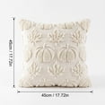 thumbnail image 2 of Pumpkin Fall Decorative Throw Pillow Covers 18"x18", Set of 2 Cream White Soft Faux Fur Pillow Covers for Autumn Harvest, Fluffy Plush Accent Pillow Cases, 2 of 5