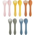 thumbnail image 1 of 10 Pcs Silicone Baby Spoons and Forks, Chewable Utensils for Self-Feeding, Kids Utensils for Over 6 Months Babies, 1 of 6