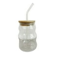 thumbnail image 3 of jifeng Creative Glass Jar with Straws Reusable Transparent Drinkware Coffee Cup B, 3 of 9