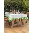 thumbnail image 2 of Outdoor Tablecloth with Umbrella Hole and Zipper, St Patrick's Day Rectangle Table Cloth 60x120 Inch Waterproof Tablecloth, Watercolor Shamrock Leaves Watering Can Green Picnic Table Cover for Patio, 2 of 7