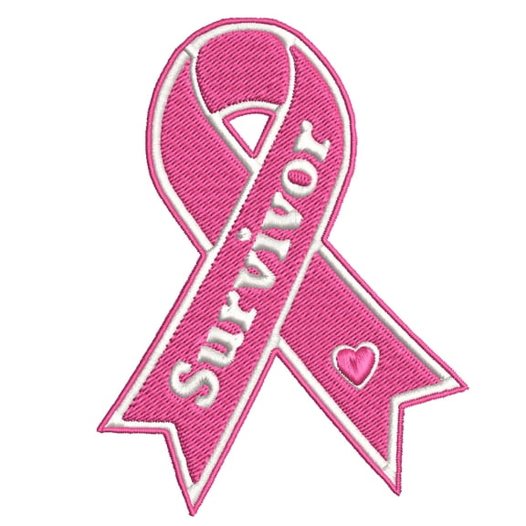 Breast Cancer Survivor Support Ribbon Embroidered Patch Iron/Sew-On Applique