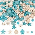 thumbnail image 6 of 6Strands Turtle Beads Charms Starfish White Blue Beads Bulk Synthetic Turquoise 8mm Round Bead Summer Ocean Sea Animal Beads for Jewelry Making, 6 of 9
