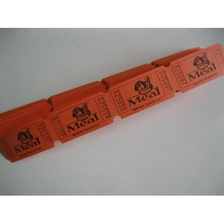 500 orange meal consecutively numbered raffle tickets 500 orange