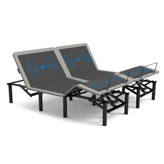 Adjustable Split King Bed Frame with Massage Wireless Remote USB Ports LED Light