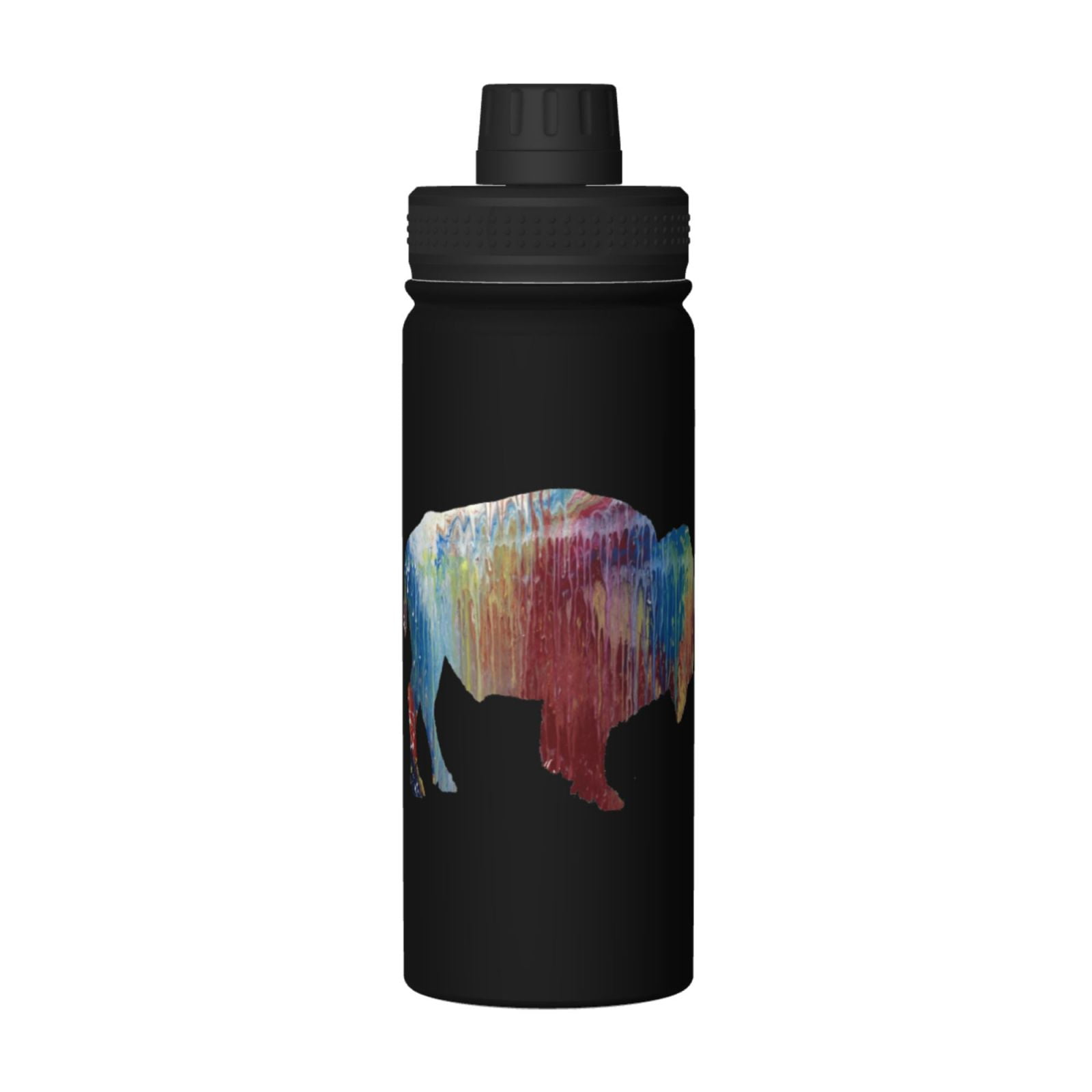 Bisons Art 18 oz Insulated Water Bottle for Kids DoubleWall Stainless
