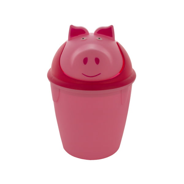 TOYMYTOY Desktop Trash Can Cartoon Animals Wastebasket Rubbish Storage Bin Mini Garbage Organizer Rosy Pig