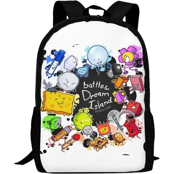 Battle for Dream Island Backpack BFDI Bookbag 3d Print Laptop Backpack Lightweight Casual Daypack Bookbag 16.5 In