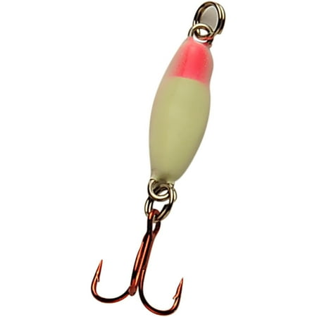 Custom Jigs DJS6-CS-GB15 Demon Jig Spoon Size 6 Glow Brite/Pink with Red Hook Clam