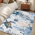 thumbnail image 4 of 3'x5' Area Rugs, Blue Turtle Coastal Indoor Outdoor Area Rug for Living Room Bedroom, Octopus Summer Beach Coral Starfish Seahorse Bathroom Rugs Kitchen Floor Carpet Mats Home Decor Aesthetic, 4 of 8