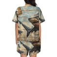 thumbnail image 6 of Fuzoiu Wood Grain Shark Print Women's Short-Sleeved Pajama Set,Lounge Sleepwear Set,Womens Pajama Sets 2 Piece,Button-Up Top and Shorts with Pockets-XX-Large, 6 of 7
