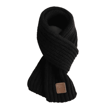 TELOLY Kids Winter Scarf,Simple Style Red Scarf,Windproof Function Kids Boys Girls Scarf,Black