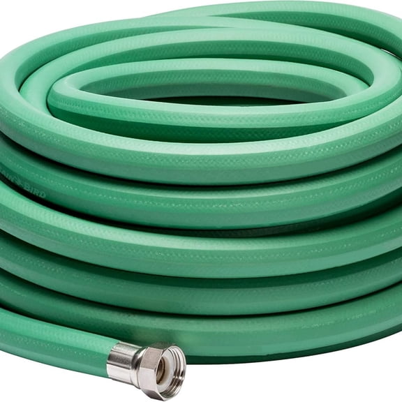 Premium Heavy-Duty Garden Hose, 100% EDPM Rubber, Hexagonal, 5/8" Inside Diameter x 50’ Long, Green