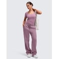 thumbnail image 4 of CRZ YOGA Softembrace Tops for Women Casual Soft Going Out Short Sleeve Shirts Sexy U Neck Tight Fitted Tees, 4 of 6