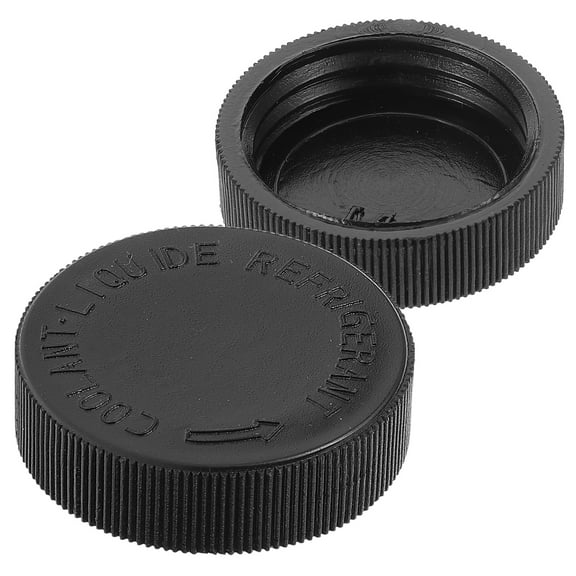 OUNONA  Black Radiator Reservoir Cover Durable for Car Fluid Tank Spill Protection 2Pcs