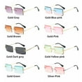 thumbnail image 2 of Women and Men Rimless Summer Eyewear 2020 Trendy Rectangle Sun Glasses Fashion Sunglasses Shades Square Sunglasses GOLD-PURPLE PINK, 2 of 8