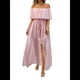 thumbnail image 1 of Vestido Informal de Lunares con Hombros Descubiertos para Mujer, con Volantes, Corsé, Borlas y Cintura Alta, con Abertura y Abertura, Color Liso Rosa Oscuro L, 1 of 8