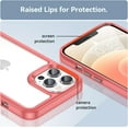 thumbnail image 4 of Case for iPhone 12 Pro Max Case Slim Dropproof [Defend from Drop/Scratch/Slip/Fingerprint] Clear Acrylic Hard Back Soft TPU Bumper Hybrid Phone Cover for iPhone 12 Pro Max-Red, 4 of 16