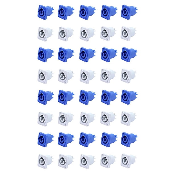 40 Uds. Conector Powercon de 3 Pines 20A 250V CA NAC3MPA-1 Conector de Salida NAC3MPB-1 Azul y Gris