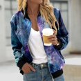 thumbnail image 2 of Wxolcjlv Women's Bomber Jackets Light Gradient Galaxy All Over Pattern Full Zip Outerwear With Pockets Regular Fit Minimalist Clothes, 2 of 5
