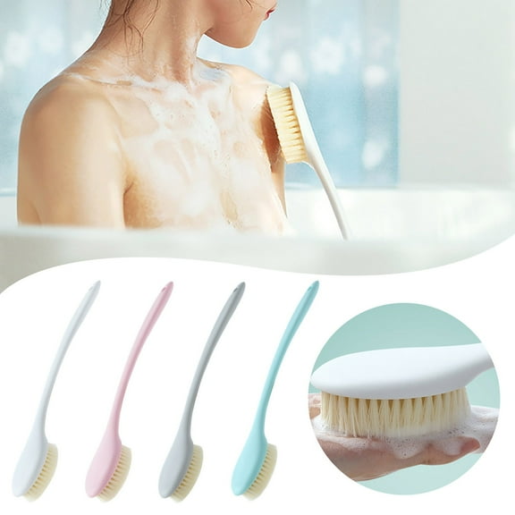 1 Bath Brush Shower Brush With Soft and Stiff Bristles Bath Long Handle Back Scrubber Body Exfoliator for Wet or Dry Brushing Bathroom Products
