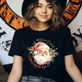 thumbnail image 3 of Keep Calm and Merry On T-Shirt | Vintage Santa Holiday Graphic Tee, Natural, Size M, 3 of 6
