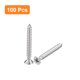 thumbnail image 3 of Tornillos de madera Uxcell #4x1", paquete de 100 tornillos Phillips autorroscantes de acero inoxidable 304, 3 of 5